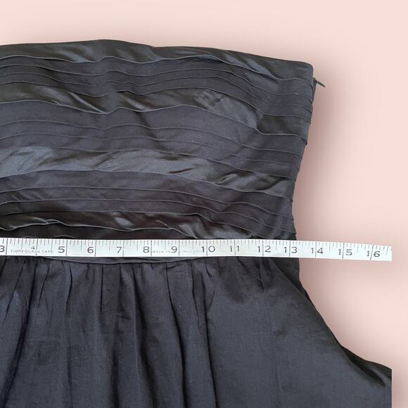 Maje Women's Black Cotton Silk Strapless Flirty Fit Flare Mini Dress sz 1 XXS 00 - Picture 9 of 15